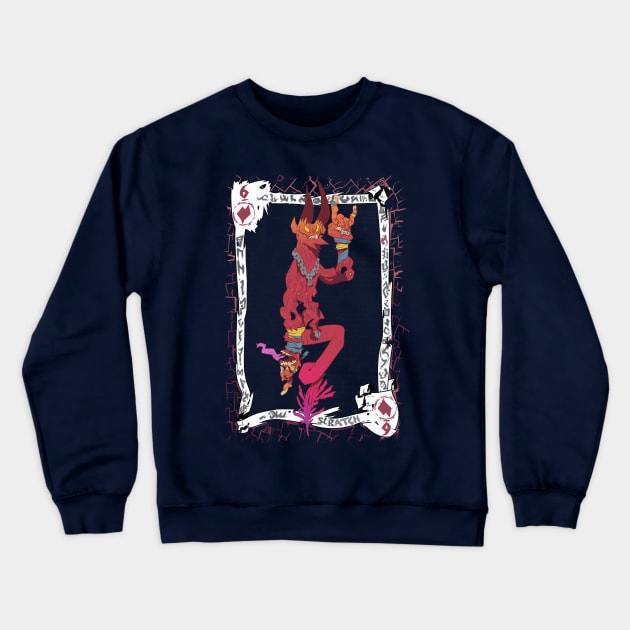 old scratch 6 of hearts Crewneck Sweatshirt by tinbott